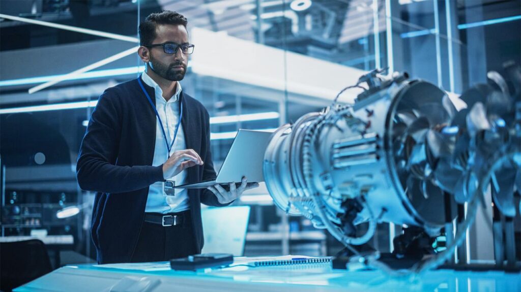 Industrial Engineer Working in a Tech Lab